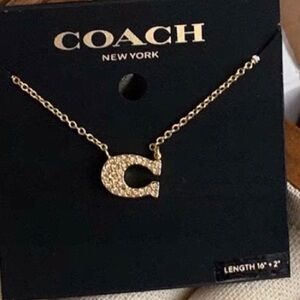 Coach Gold Necklace with Sparkling crystal Pendant